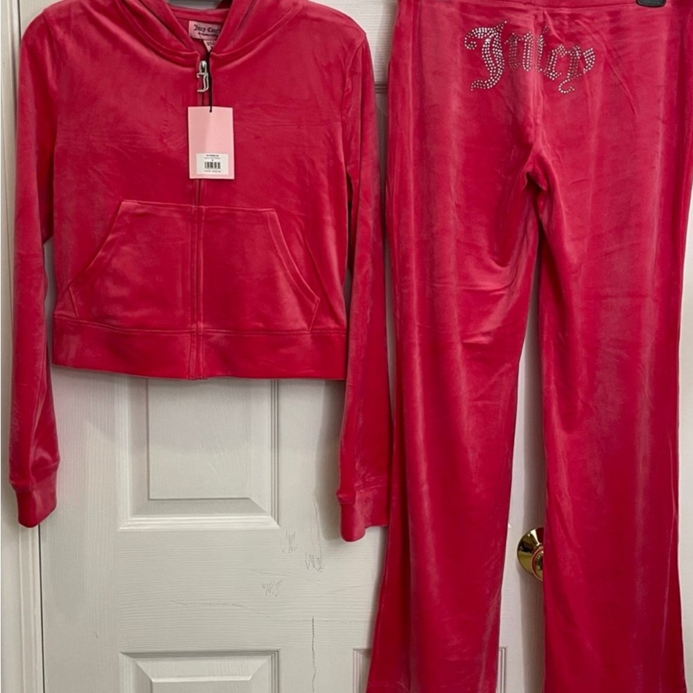 Juicy Couture Red Velour Track Set